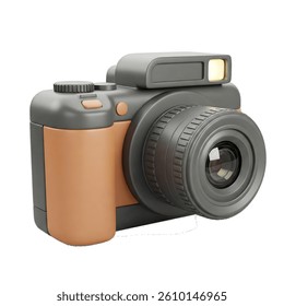 Vector 3D camera icon, no background, transparent 