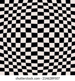 Vector 3d canvas of black and white striped squares. Checkered seamless canvas. Vector chess pattern.