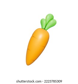 Vector 3d of Carrot, Fresh vegetable concept.