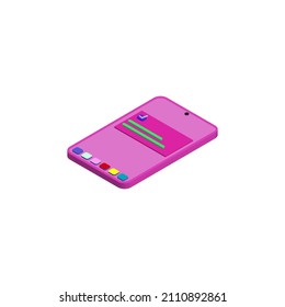 vector 3d cellphone with pink color