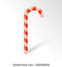 Vector 3D Christmas lolipop with shadow