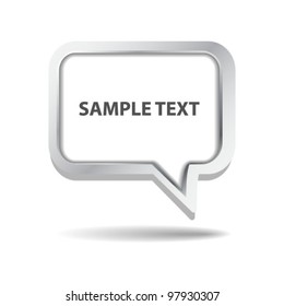 Vector 3d chunky metal speech bubble