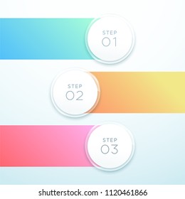 Vector 3d Circle Banner 3 Point Infographic List Design