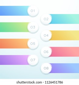 Vector 3d Circle Banner 8 Point Infographic List Design