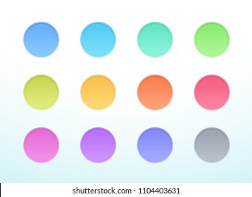 Vector 3d Circle Colorful Cut Out Banner Elements Set of 12