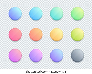 Vector 3d Circle Colorful Text Box Banner Elements Set of 12