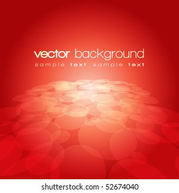 Vector 3D circle on the red background with text