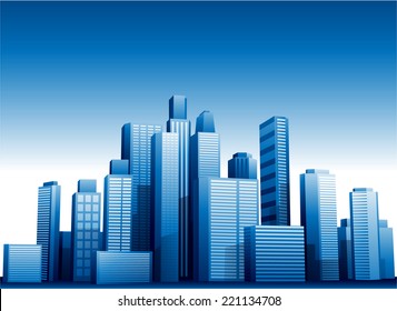 Vector 3d cityscape buildings background eps 10
