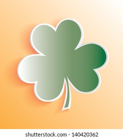 Vector 3D Clover Leaf Sticker Peeling Away