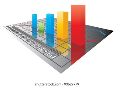 Vector 3D Color bar graph