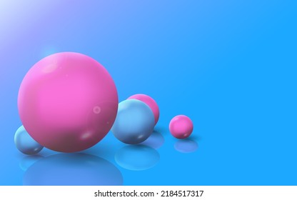 bolas de color pastel vectorial 3d, ilustración abstracta.