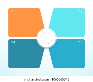 Vector 3d Colorful 4 Square Infographic Diagram
