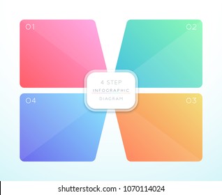 Vector 3d Colorful 4 Square Infographic Design