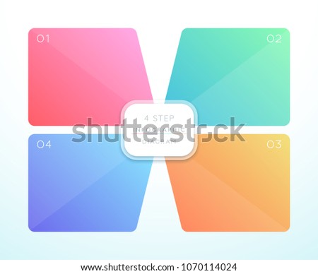 Vector 3d Colorful 4 Square Infographic Design