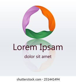 Vector 3d colorful abstract logo design elements in round shape form. Corporate identity.