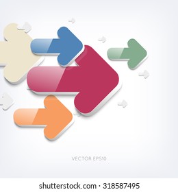 Vector 3d colorful arrows background