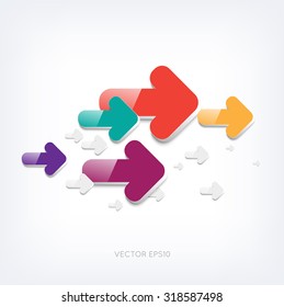 Vector 3d colorful arrows background
