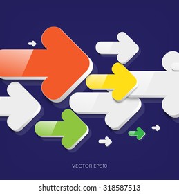 Vector 3d colorful arrows background