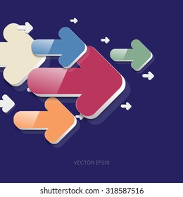 Vector 3d colorful arrows background