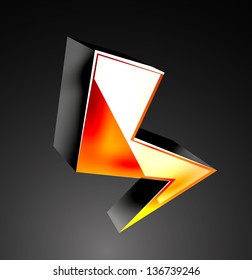 Vector 3d colorful lightning icon design