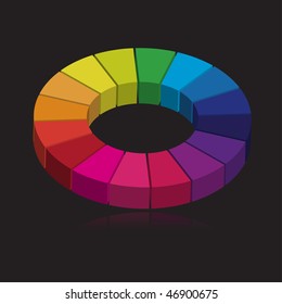 Vector - 3D colorful round wheel showing variety of colors