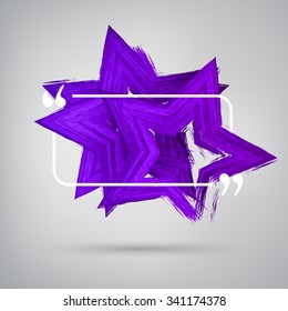 Vector 3d colorful star design element. Purple stars