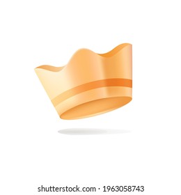 vector 3d crown in gold color with shadow and soft shapes