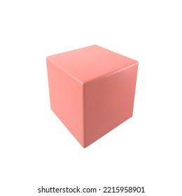 Vector 3d cube. Realistic 3d object.