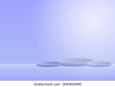 vector 3d design with podium and minimal light blue wall scene