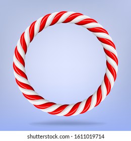 Vector 3d design rendering of circular candy circle cane frame 