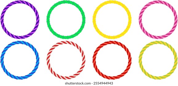 Vector 3d design rendering of circular candy circle cane frame Candy cane frame Christmas decoration 3d rendering icon