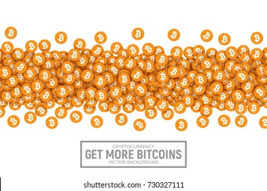 Vector 3D Digital Cryptocurrency Bitcoin Orange Flat Icons Abstract Conceptual Illustration Isolated on White Background. Design Elements for Web, Internet, Business, Trading, Commerce, Sales, Deals