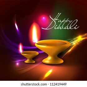 vector 3d diya design for diwali festival.