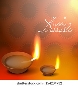 Vector 3d Diya Design For Diwali Festival. 