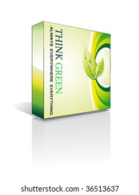 VECTOR 3D Ecology Software box with reflections and shadow