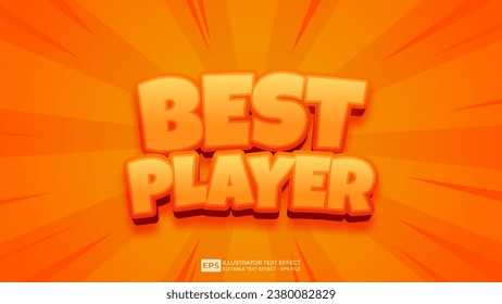 Vector 3d editable best player text effect font