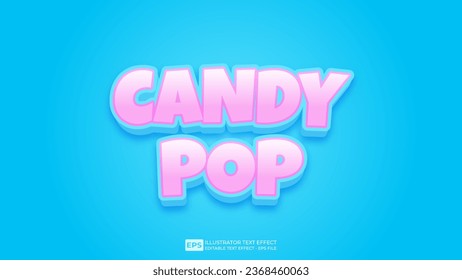 Vector vector 3d editable candy pop text effect font