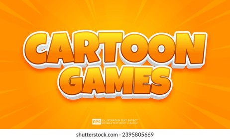 Vector 3d editable cartoon games text effect font