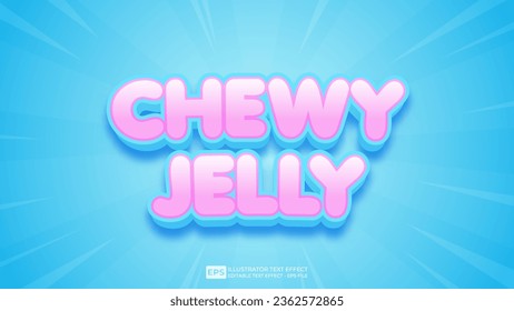 Vector vector 3d editable chewy jelly text effect font