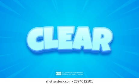 Vector 3d editable clear text effect font