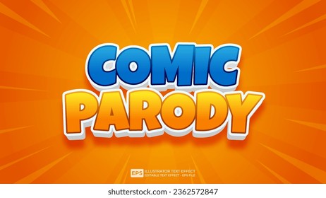 Vector vector 3d editable comic parody text effect font