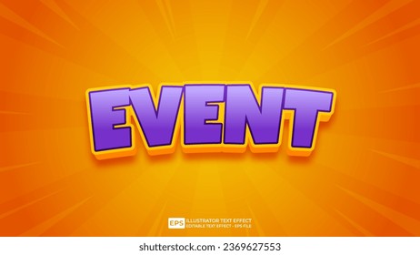 Vector vector 3d editable event text effect font