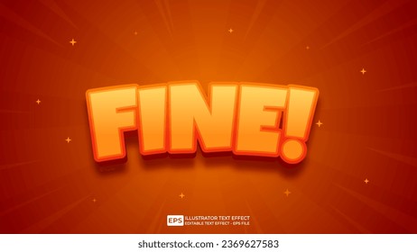 Vector vector 3d editable fine text effect font