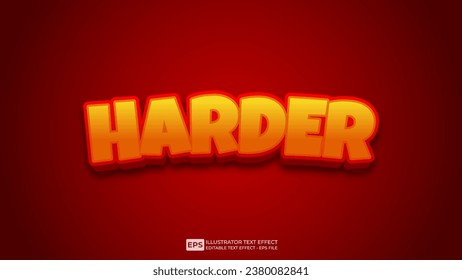 Vector 3d editable harder text effect font