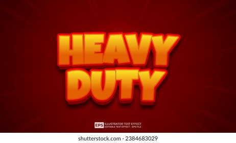 Vector 3d editable heavy duty text effect font