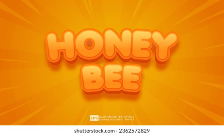 Vector vector 3d editable honey bee text effect font