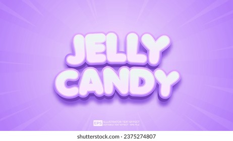 Vector 3d editable jelly candy text effect font