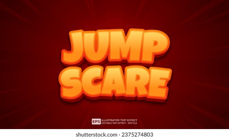 Vector 3d editable jump scare text effect font