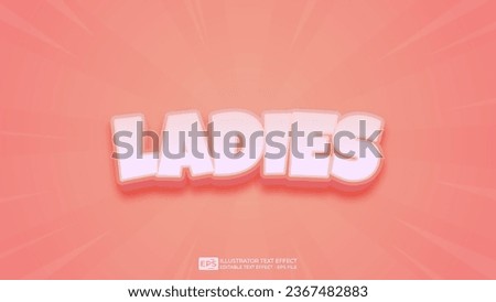 Vector vector 3d editable ladies text effect font