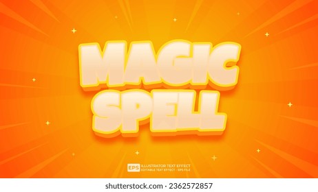 Vector vector 3d editable magic spell text effect font